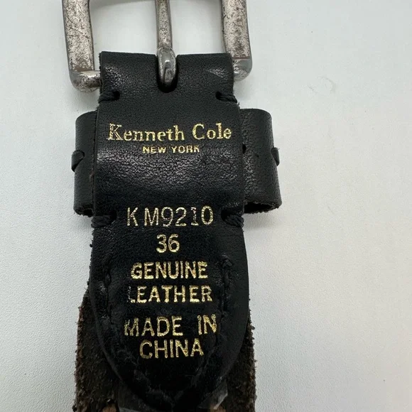 Kenneth Cole New York Leather Belt Black Size 36 - Picture 4 of 8